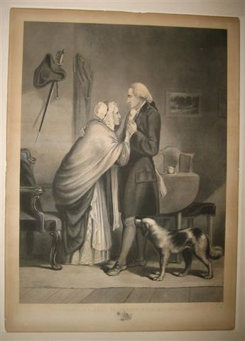 (WASHINGTON, GEORGE--PRINTS.) Group of 3 historical prints featuring Washingtons family.